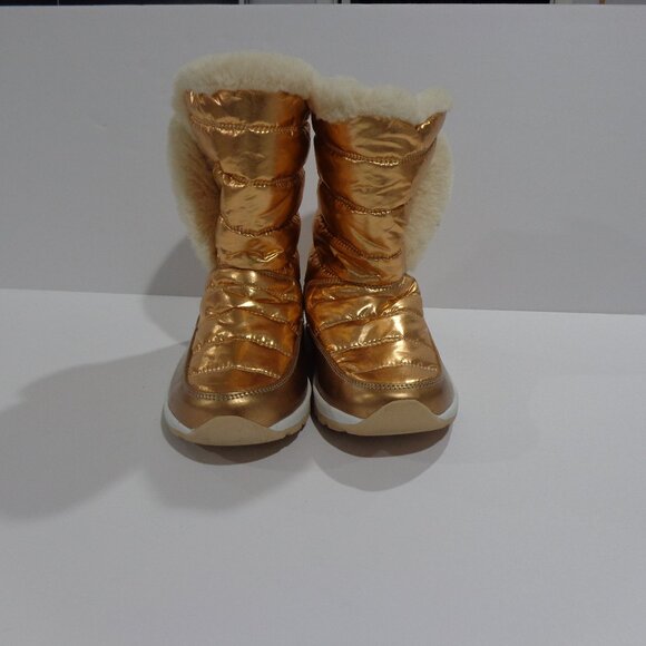 CHEEKS Fit Body Womens PUFFER Lightweight Boots Rose Gold Quilted Soft Size 6W - Picture 2 of 7